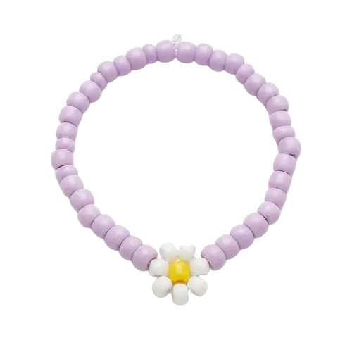 Lavender Beaded Flower Br...