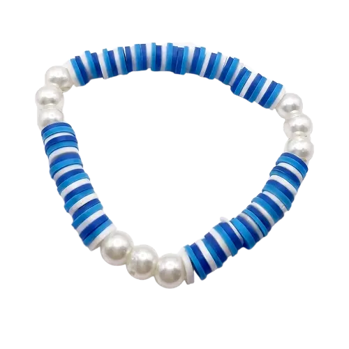 Blue and White Pearl Bead...