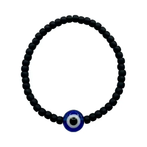 Black Beaded Evil Eye Bra...