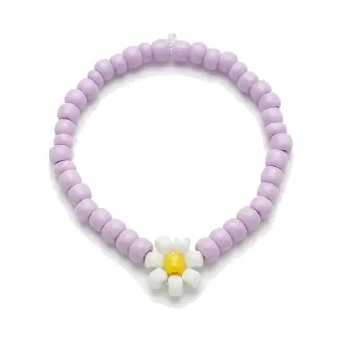 Lavender Beaded Flower Bracelet